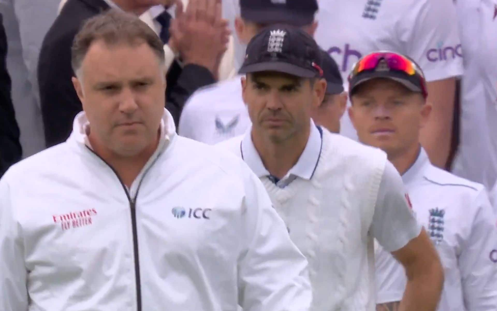 James Anderson lead out Team England [X.com]